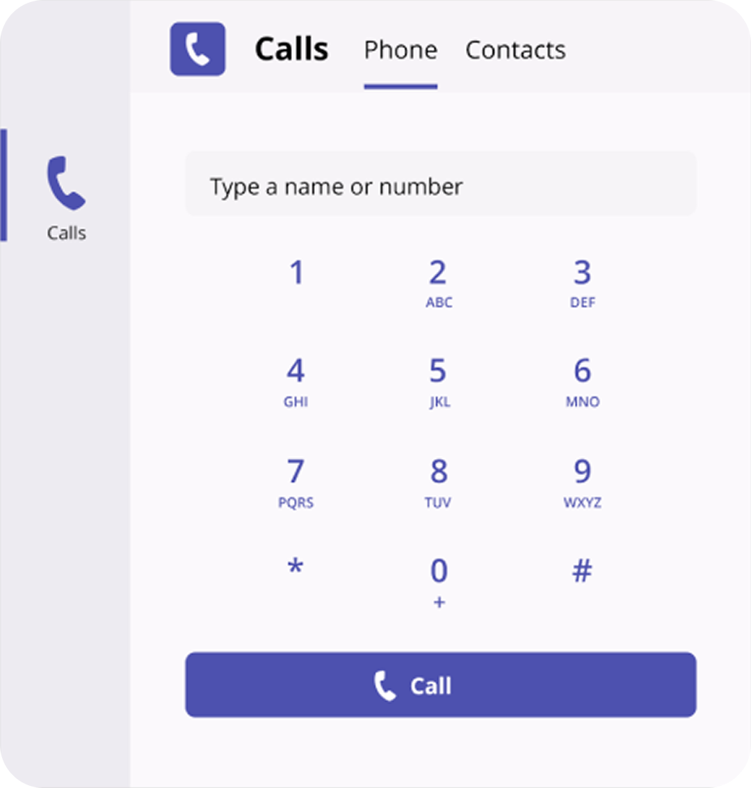 Phone screen displaying the VoIP.ms app with Teams integration dialpad